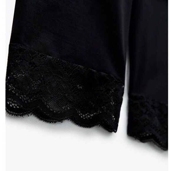 ELASTICATED BERMUDA CYCLING SHORTS WITH LACE zara 0264/121/800 small - Picture 2 of 5